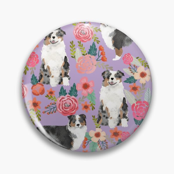 Item preview,  Australian Shepherd Florals blue merle dog lilac designed and sold by PetFriendly.
