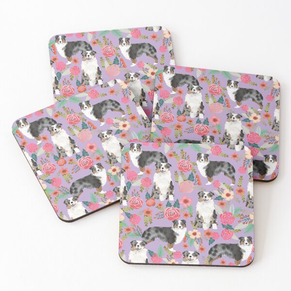 Item preview,  Australian Shepherd Florals blue merle dog lilac designed and sold by PetFriendly.