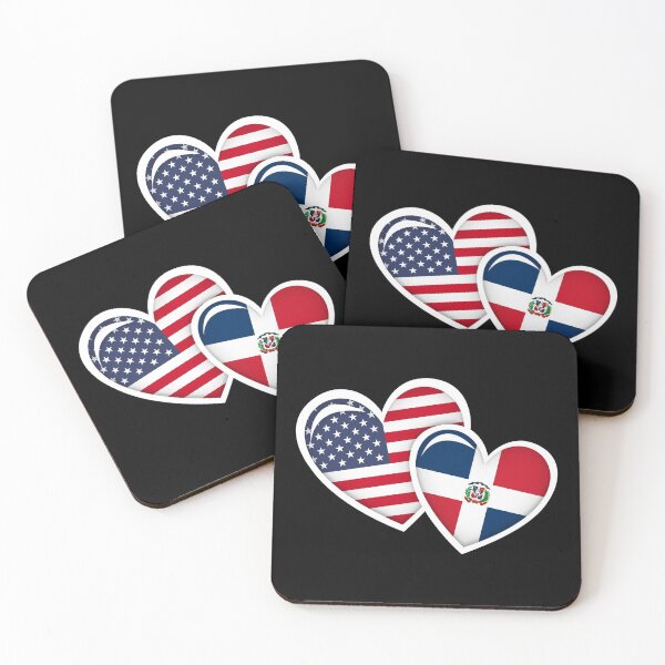 Item preview, DOMINICAN AMERICAN HEARTS WITH FLAGS designed and sold by designdistiller.