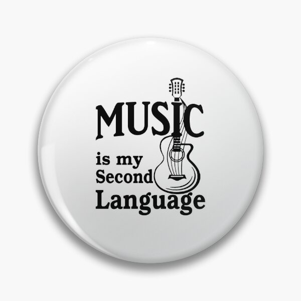 Item preview, music is my second language with guitar designed and sold by headpossum.