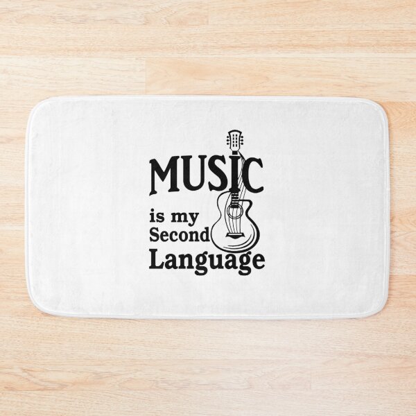 Item preview, music is my second language with guitar designed and sold by headpossum.