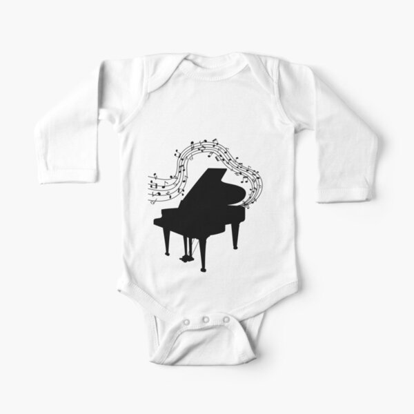 Piano & Music Notes Long Sleeve Baby One-Piece