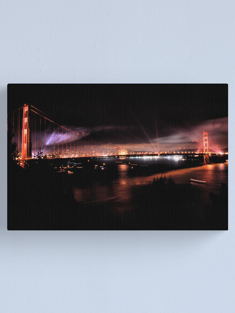 Alternate view of Fireworks - 75th Anniversary of the Golden Gate Bridge Canvas Print