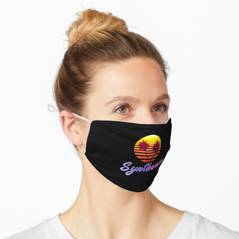 Synthwave Sun (with palm trees) Mask