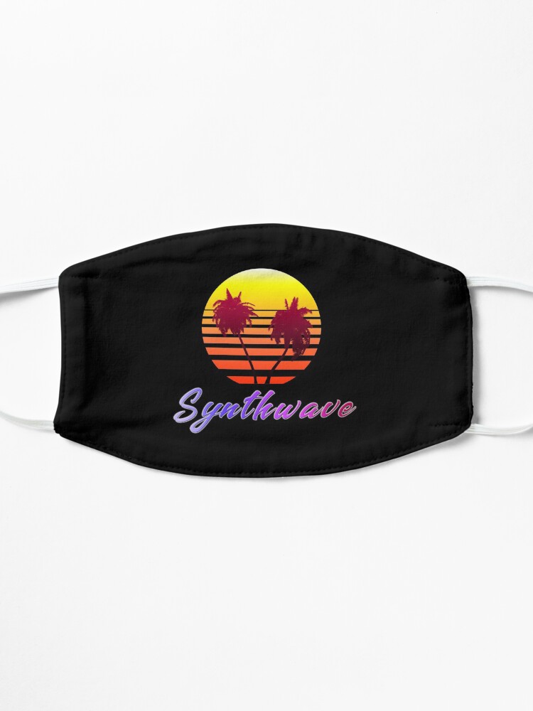 Alternate view of Synthwave Sun (with palm trees) Mask
