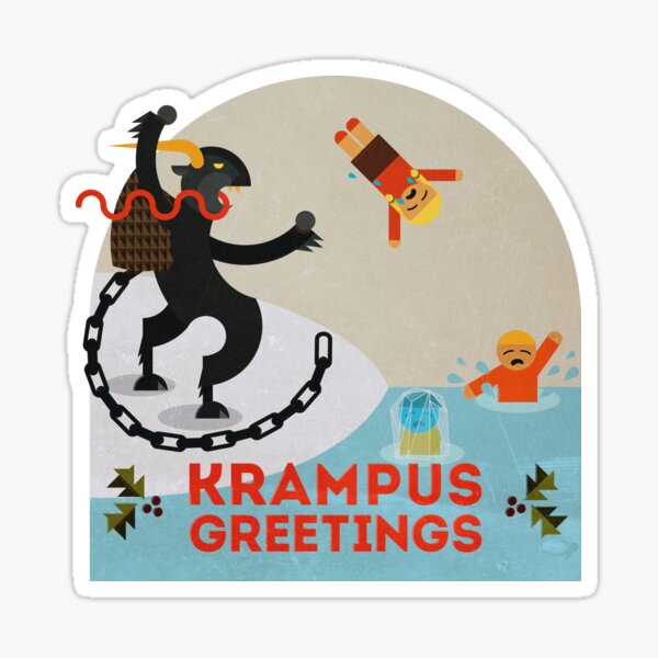 Aperçu de l'œuvre  la créature allemande qui cherche le méchant pendant Noël / Noël.

L'une des punitions infligées par Krampus est d'amener les enfants méchants à la froide rivière d'hiver et de les jeter.

"Version allemande": http: //www.redbubble.com/people/tiki2/w créée et vendue par Victor Shadehorn.