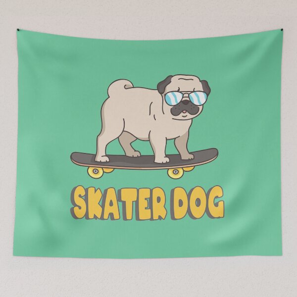 Item preview, FUNNY PUG SKATER DOG  designed and sold by Picspot.