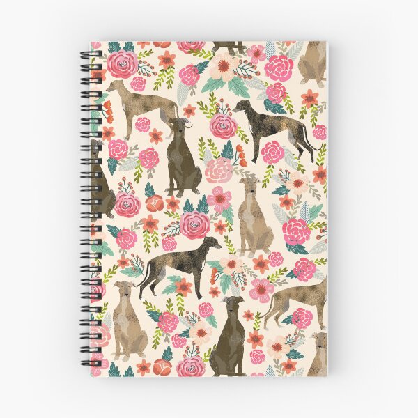 Item preview, Greyhound Florals - brindle greyhound, vintage florals pattern designed and sold by PetFriendly.
