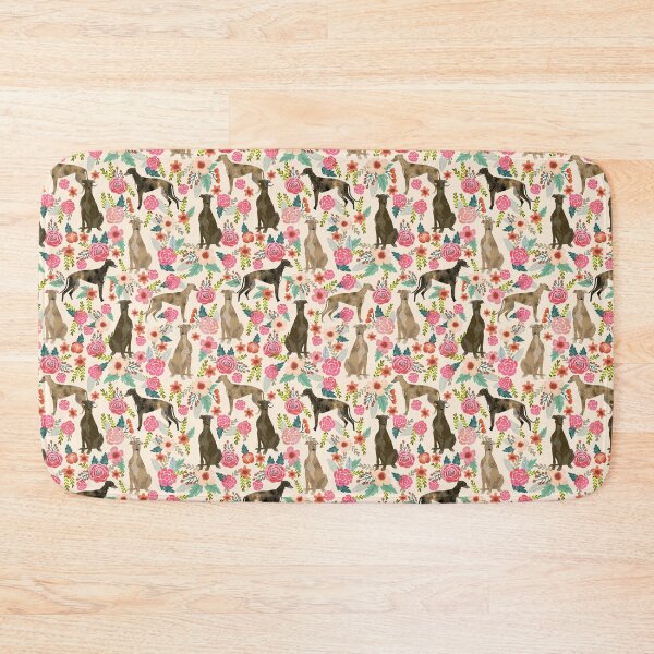 Item preview, Greyhound Florals - brindle greyhound, vintage florals pattern designed and sold by PetFriendly.