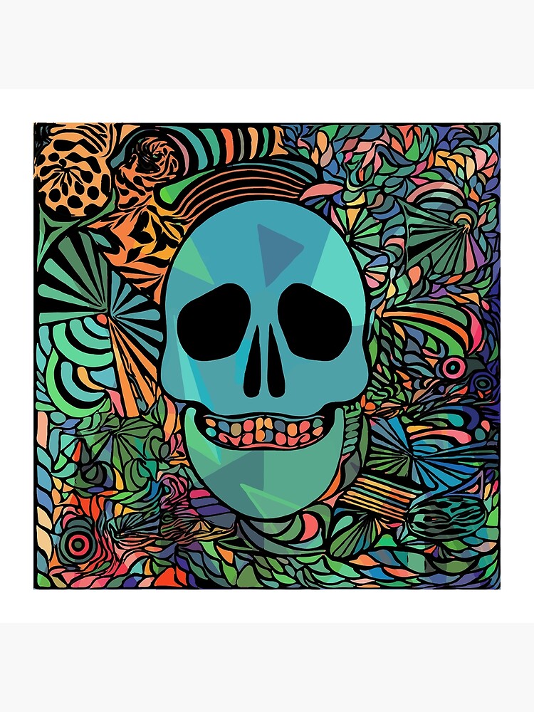 "colorful skull" Canvas Print for Sale by Mennistic Redbubble