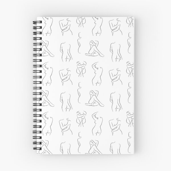 Item preview, Nude Women Line Art Drawing Pattern - Black and White designed and sold by Melody Watson.