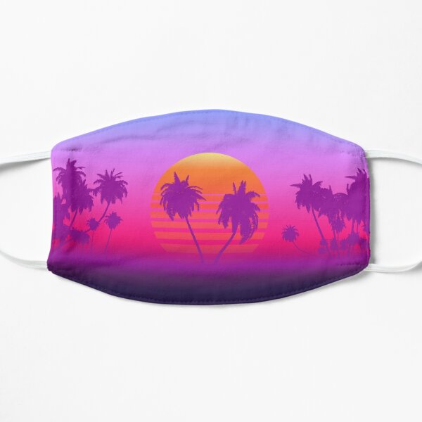 Palm Trees Sunset Flat Mask