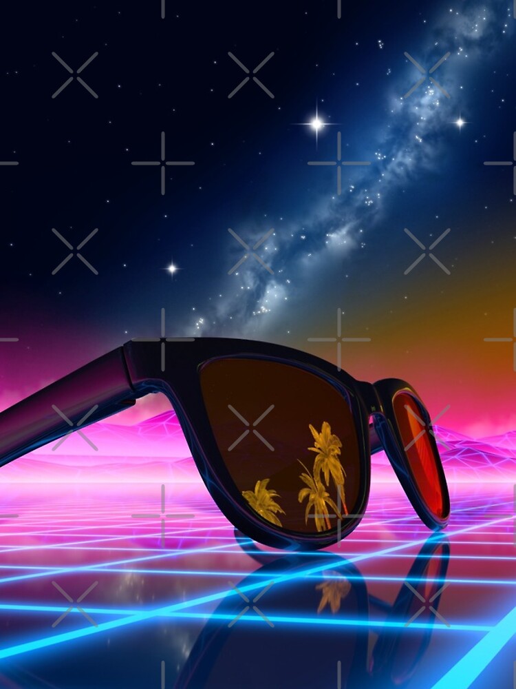 Sunglasses in a synthwave landscape by GaiaDC