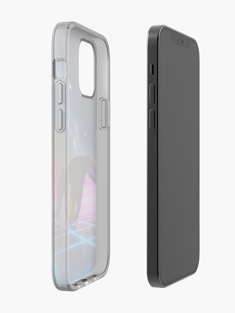 Alternate view of Sunglasses in a synthwave landscape iPhone Case