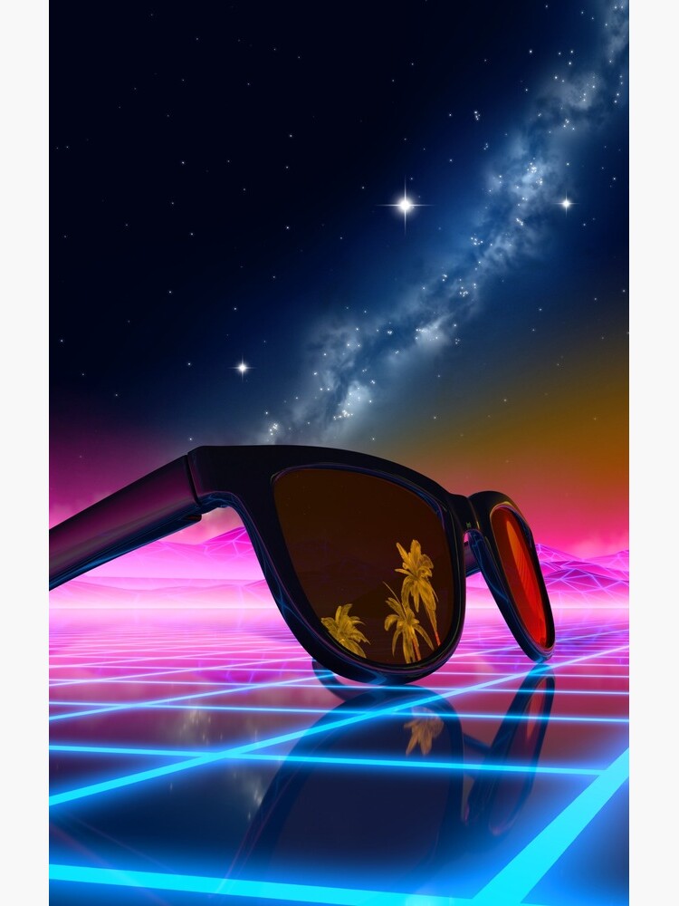 Sunglasses in a synthwave landscape by GaiaDC