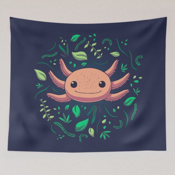 Item preview, Axolotl with Plants // Kawaii, Wild Animal designed and sold by Geekydog.