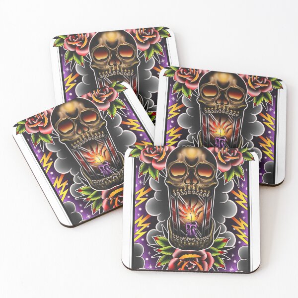 Item preview, Traditional skull lantern design designed and sold by TRTattoos.