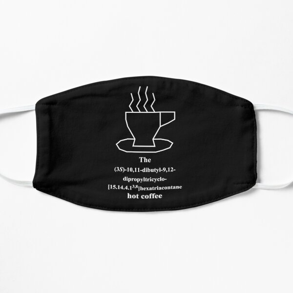 lustiger heisser Kaffee - hot coffee - Chemie - IUPAC - white Maske