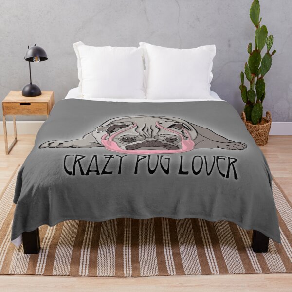 Item preview, Crazy Pug Lover, wearing a mask. designed and sold by DebbieJoyArt.