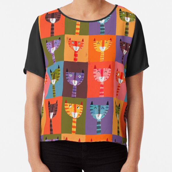 Smug Cat, Grumpy Cat Chiffon Top