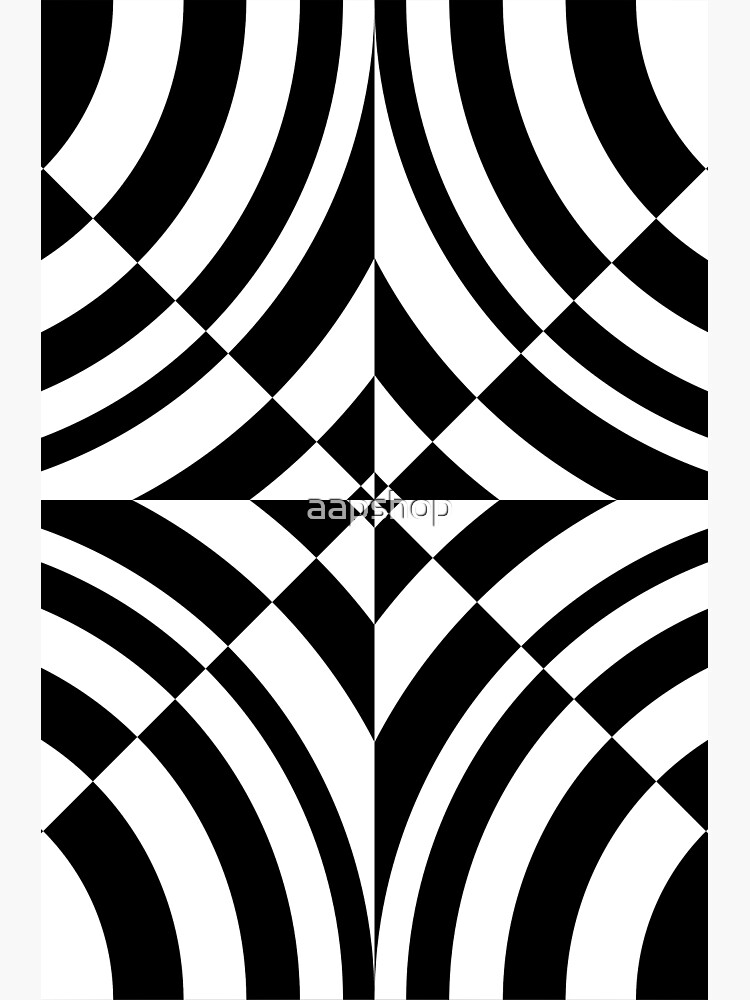 Echecs abstraction g om trique en noir et blanc op art Poster