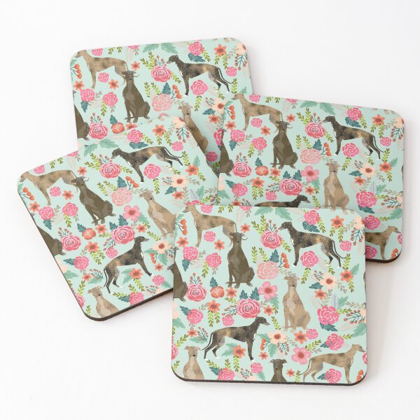 Item preview, Greyhound Florals - dogs greyhound, vintage florals pattern mint designed and sold by PetFriendly.