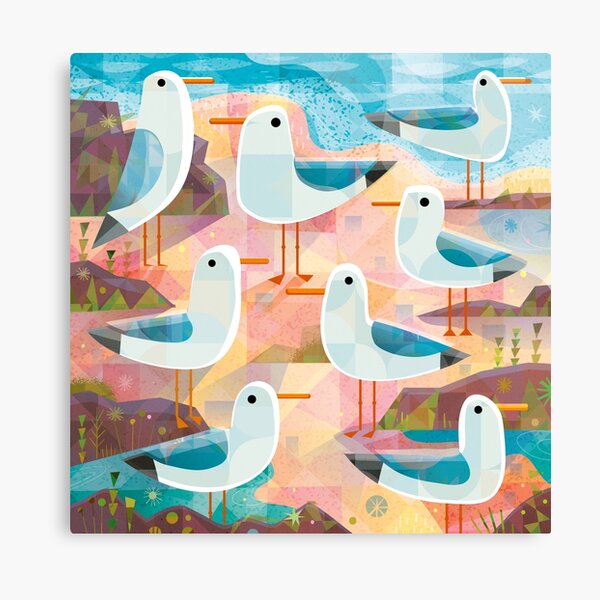 DrillingKlemmfix Photo Print Pleated Motif Gulls Dune SeaCUSTOMOh 