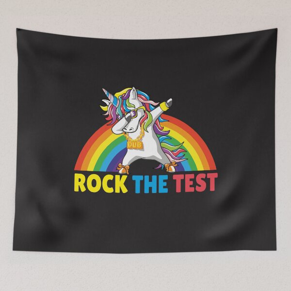 Item preview, Rock The Test Day Unicorn Funny Rainbow Dabbing Dancing Inspirational Quote Teacher Student Gift  designed and sold by alenaz.