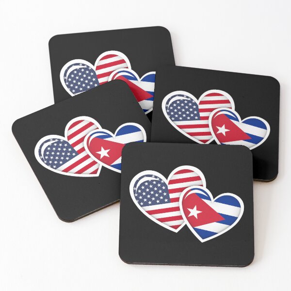 Item preview, CUBAN AMERICAN HEARTS WITH FLAGS designed and sold by designdistiller.