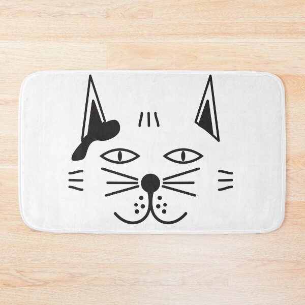 Item preview, Black White Cartoon Cat Head designed and sold by sigdesign.