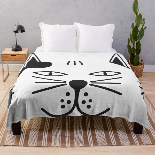 Item preview, Black White Cartoon Cat Head designed and sold by sigdesign.