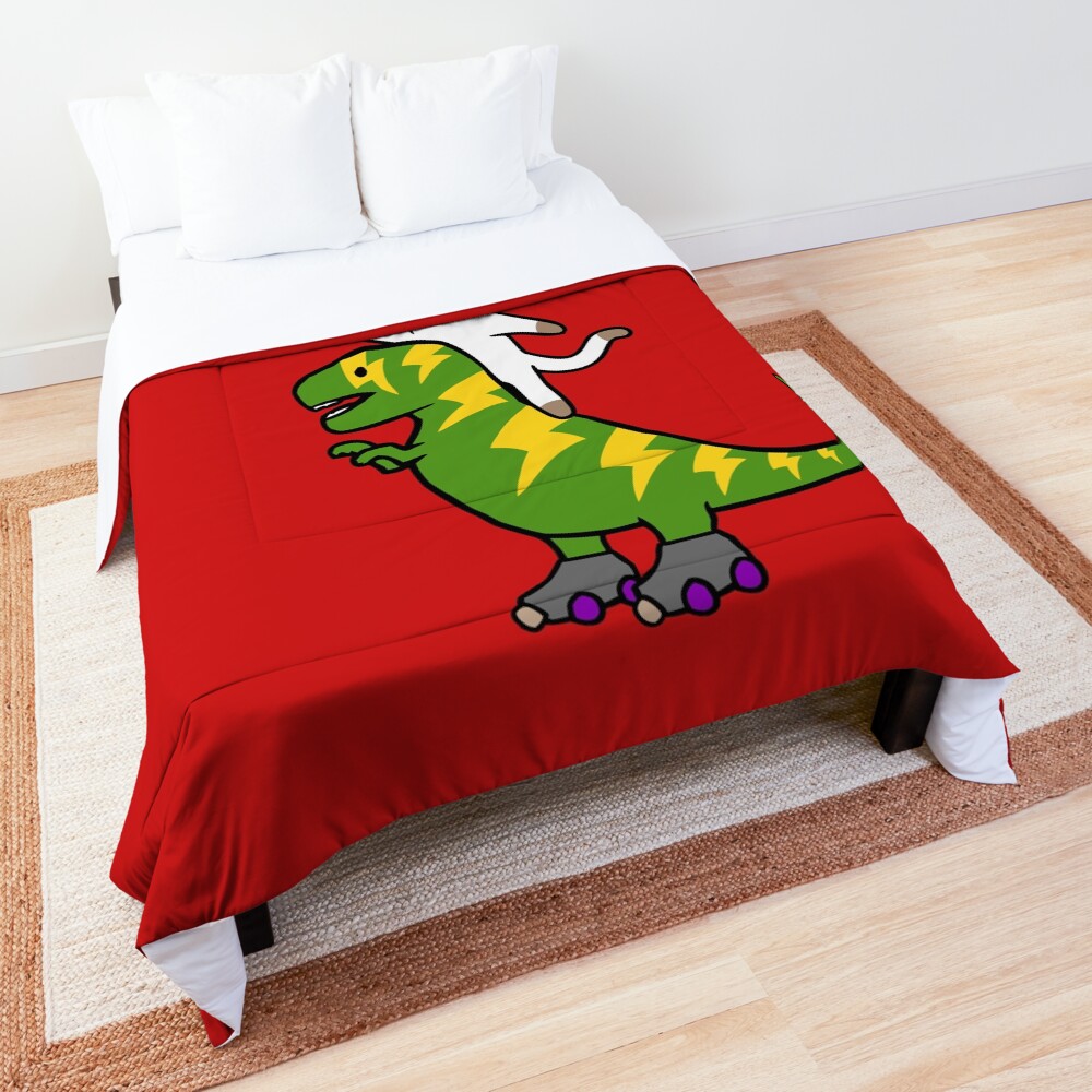 red dinosaur bedding