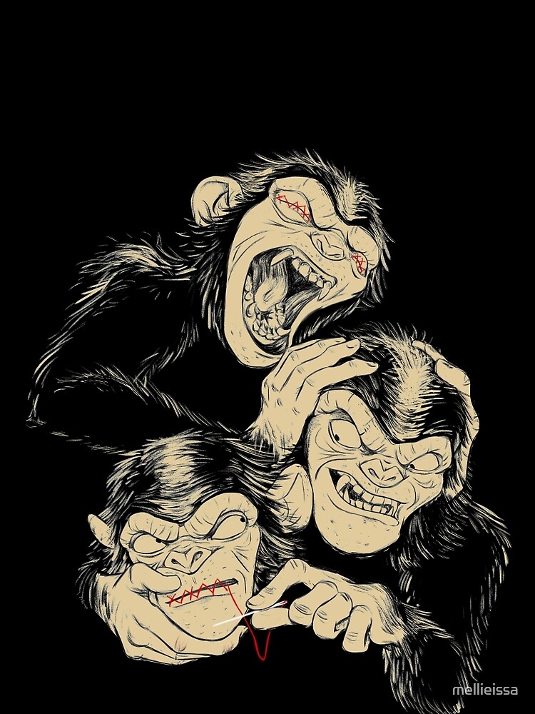 three wise monkeys t shirt