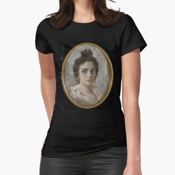 Portrait Study of a Woman, possibly Maria Yakunchikova Fitted T-Shirt