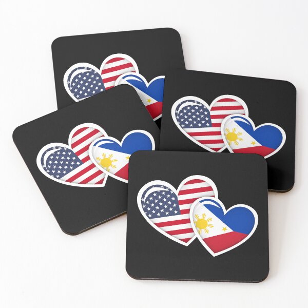 Item preview, PHILIPPINE AMERICAN HEARTS WITH FLAGS designed and sold by designdistiller.