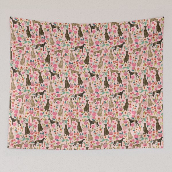 Item preview, Greyhound Florals - dogs greyhound, vintage florals pattern pink designed and sold by PetFriendly.
