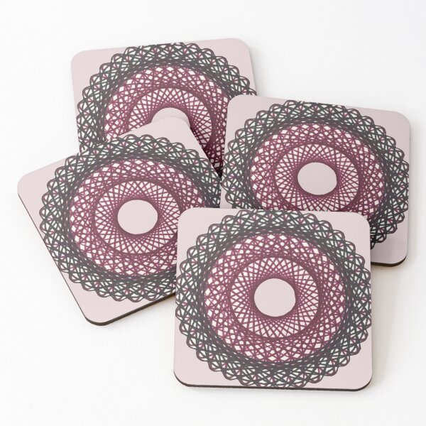 Item preview, Spirograph 35-point Black Maroon Pattern designed and sold by TravellingAlle.
