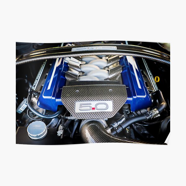 FORD MUSTANG MOTOR DISEÑADO COMERCIO Póster