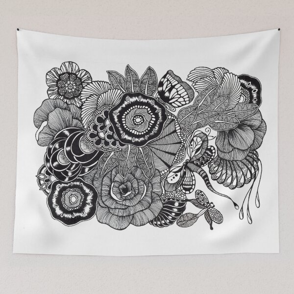 Item preview, Kuntuman #3 Black and White Doodle Art designed and sold by hellomartywoods.