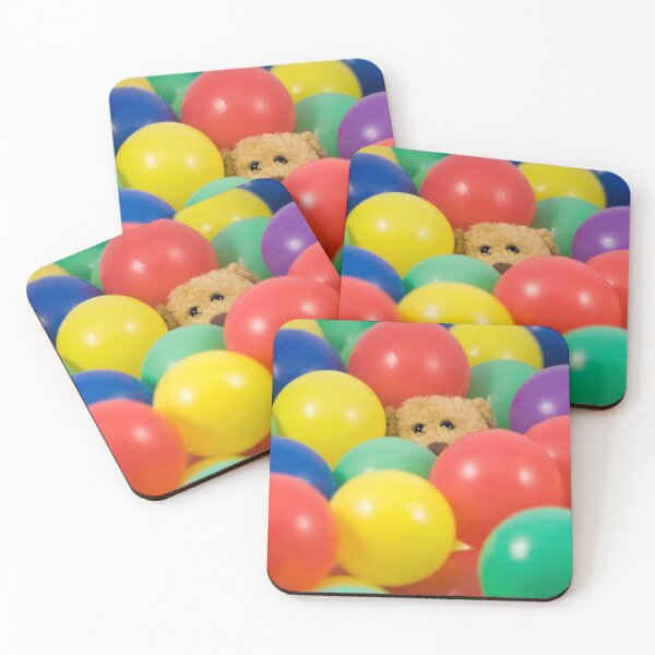 Item preview, Ted overwhelmed in the ball pool - square designed and sold by Latch Farm  Studios.