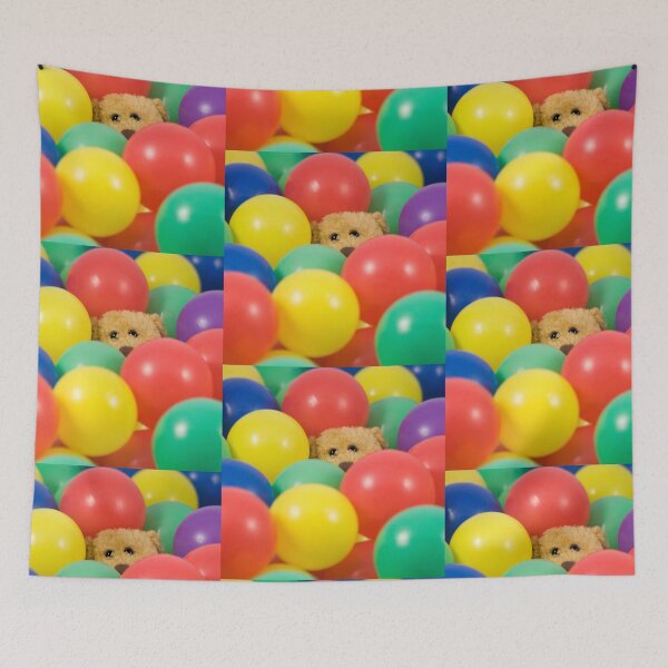 Item preview, Ted overwhelmed in the ball pool - square designed and sold by Latch Farm  Studios.
