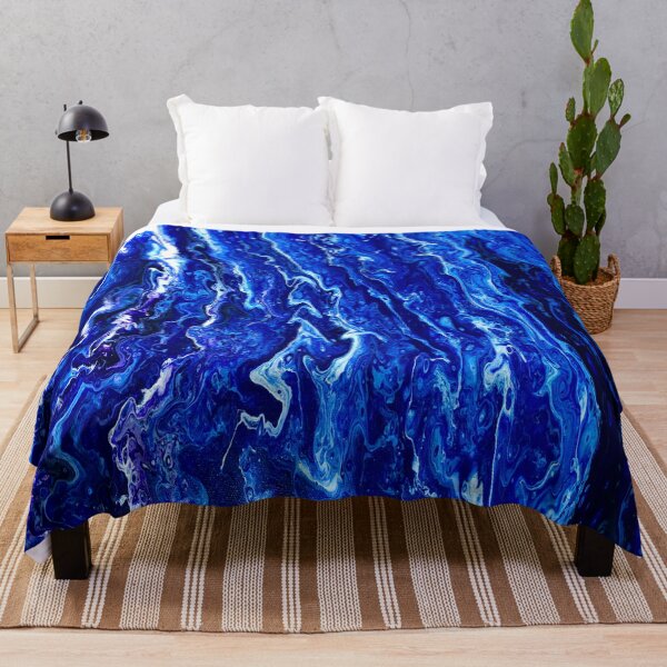 Item preview, Lapis Lazuli - Acrylic Pour Blue Fluid Art Water Waves Ocean designed and sold by perryartdesign.