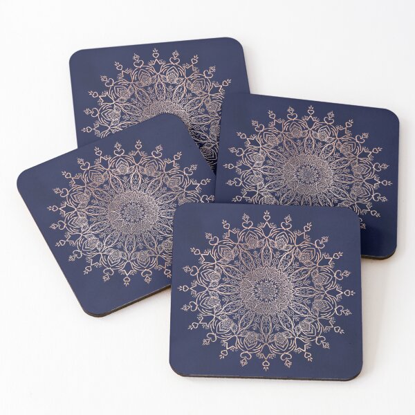 Item preview, Navy Blue and Rose Pink Tulip Boho Mandala designed and sold by Eng-Sun.