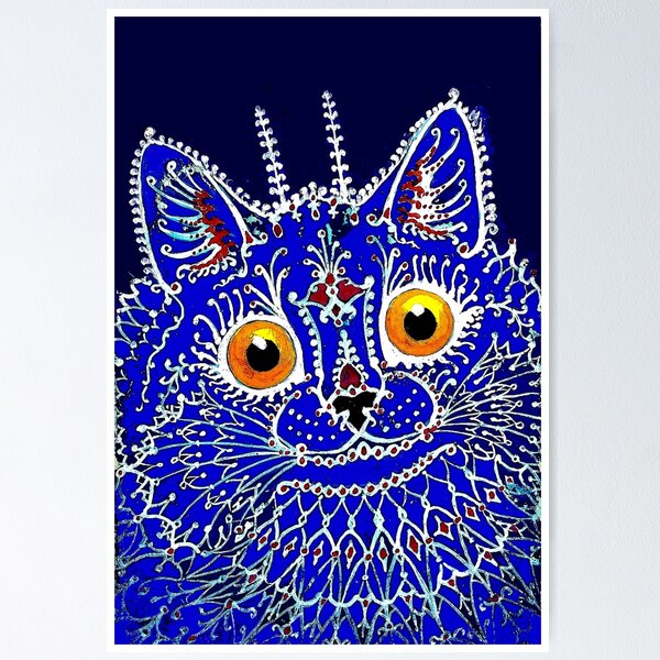 Cats Illustration, Louis Wain Cats By Louis Wain Poster Print Canvas Poster  Bedroom Decor Sports Landscape Office Room Decor Gift 20x20inch(50x50cm)