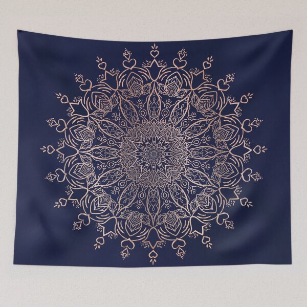 Item preview, Navy Blue and Rose Pink Tulip Boho Mandala designed and sold by Eng-Sun.