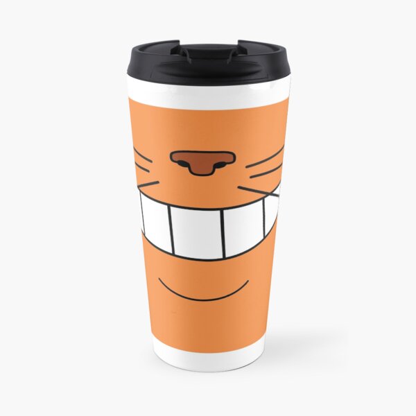 Orange cat vector mask Travel Mug