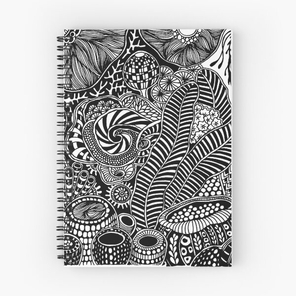 Item preview, Under The Sea #1 Black and White Doodle Art designed and sold by hellomartywoods.