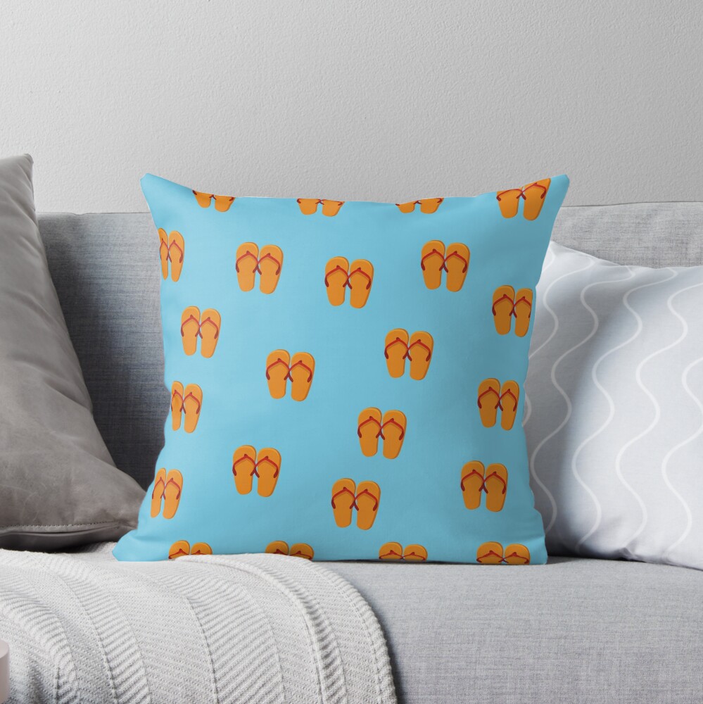 "FLIP FLOPS FLIP FLOPS" Throw Pillow by AzUrDesign Redbubble