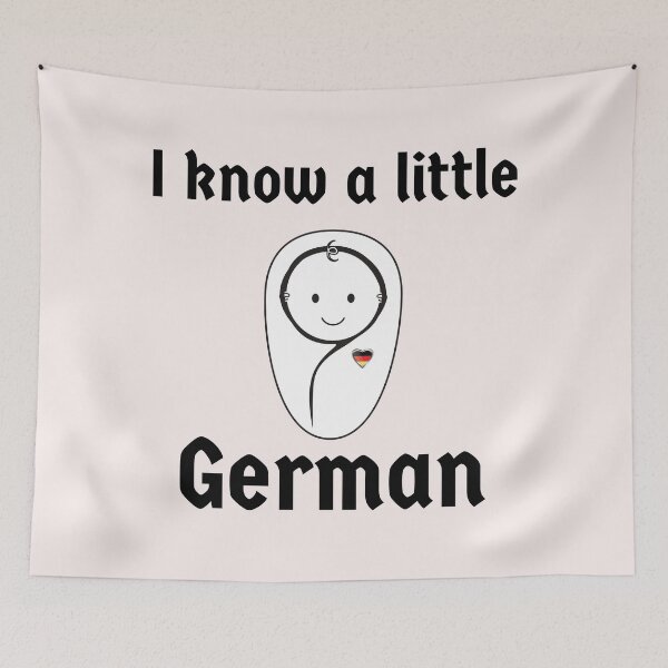 Item preview, I know a little German Baby German Heart Black Writing designed and sold by Time4German.