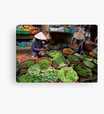 Green Market Vegetables Canvas Print
